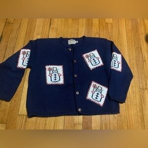 Vintage Rev Wear Snowman  Chunky Knit Sweater - SZ Medium/Large